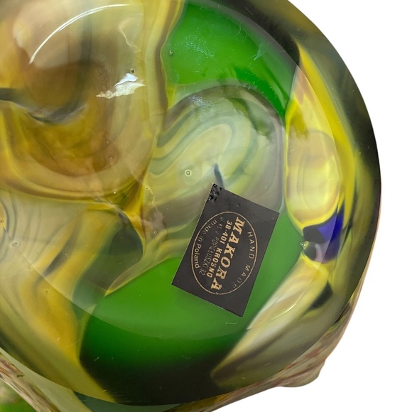 Makora Krosno Hand Crafted MCM Art Sculpture Multi Colored Glass Vase - Picture 6 of 9